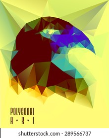 Abstract polygonal bird. Geometric illustration. low poly poster