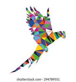 Abstract polygonal bird. Geometric illustration