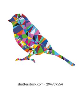 Abstract polygonal bird. Geometric illustration