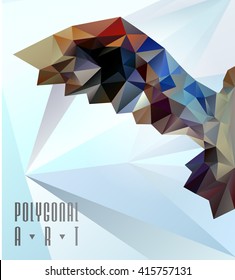 Abstract polygonal bird. Geometric illustration. low poly poster