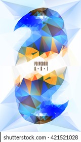 Abstract polygonal bird. Geometric illustration. . low poly poster
