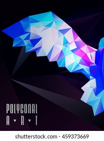 Abstract polygonal bird. Geometric illustration. low poly poster