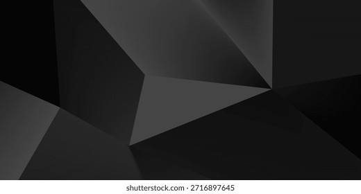 Abstractas fondo negro poligonal con línea de luz dorada. Concepto de triángulo de lujo moderno. Plantilla de diseño de Vector Puede utilizar para el cartel del elemento, Anuncio, cubierta, tarjeta, corporativo, publicidad