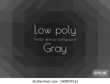 Abstract polygonal black low poly background. Geometric triangles shaped like a rhombus with wavy waves. Textured Vector Illustration