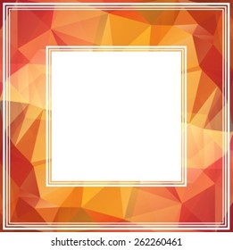 Abstract polygonal border with brown and orange triangles. EPS-10