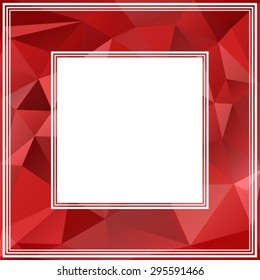 Abstract polygonal border with red bright triangles.