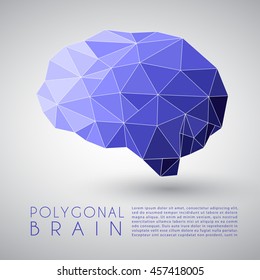 Abstract Polygonal Brain Shape : Vector Illustration