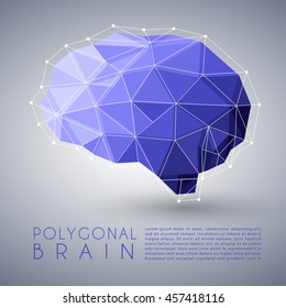 Abstract Polygonal Brain Shape : Vector Illustration