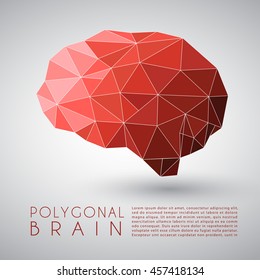 Abstract Polygonal Brain Shape : Vector Illustration