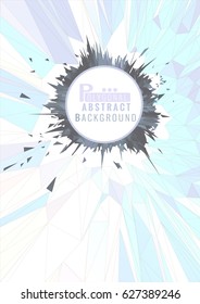 Abstract polygonal breaking and shatter background with blank space for subject on soft white color tone