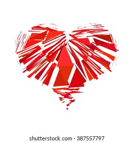 Abstract polygonal broken heart isolated on white background.Vector illustration.