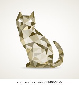 Abstract polygonal cat. Geometric hipster illustration.  