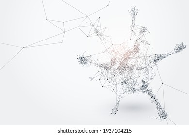 Abstract Polygonal Cell And Line Of Coronavirus (Covid-19). Eps 10 Vector