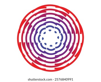 Abstract polygonal circle symmetric colorful vector illustration
