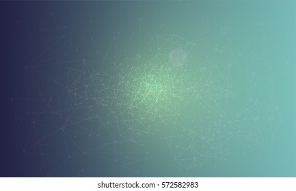 Abstract polygonal colorful background with connected dots and lines, connection structure, futuristic hud background, vector illustration