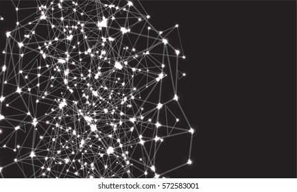 Abstract polygonal colorful background with connected dots and lines, connection structure, futuristic hud background, vector illustration