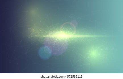 Abstract polygonal colorful background with connected dots and lines, connection structure, futuristic hud background, vector illustration
