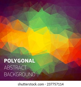 Abstract polygonal colorful background with place for text. Trendy geometric triangle hipster background. Ideal for gadgets backdrop or presentations.