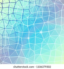 Abstract polygonal colorful vector background. Cold palette.
