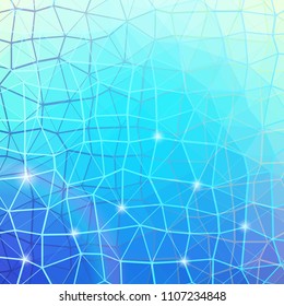 Abstract polygonal colorful vector background. Cold palette.