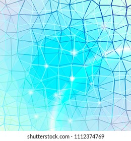 Abstract polygonal colorful vector background. Cold palette.