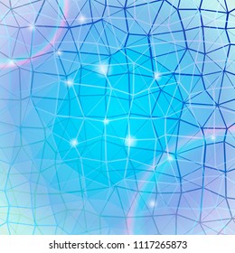 Abstract polygonal colorful vector background. Cold palette.