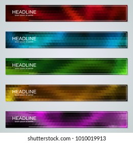 Abstract polygonal colorful web banners vector design collection