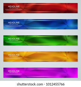 Abstract polygonal colorful web banners vector design collection