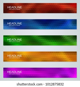 Abstract polygonal colorful web banners vector design collection