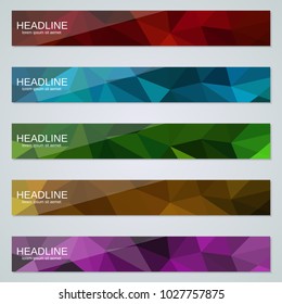 Abstract polygonal colorful web banners vector design collection