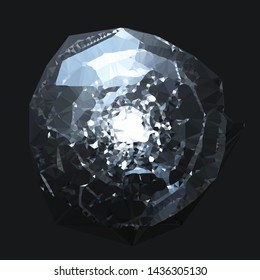 Abstract   polygonal composition diamond, futuristic technology, silver font texture, white cybernetic dots, creative banner figure,  neon star light matrix, EPS10 vector 
