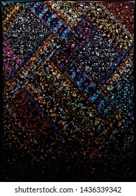 Abstract   polygonal composition diamond, futuristic technology, silver font texture, white cybernetic dots, creative banner figure,  neon star light matrix, EPS10 vector 
