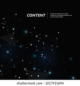 Abstrakte Polygonal mit Verbindungspunkten und Linien. Wissenschaftshintergrund für die Verbindung.