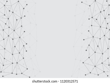 Abstract polygonal with connecting dots and lines. Vector network and connection concept.