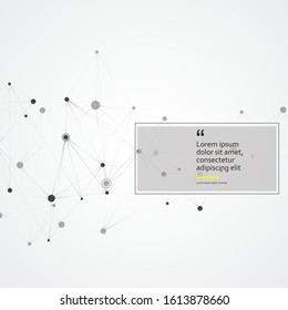 Abstract polygonal with connecting dots and lines. Connection science background.