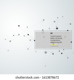 Abstract polygonal with connecting dots and lines. Connection science background.