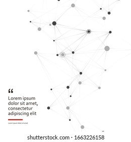 Abstract polygonal with connecting dots and lines. Connection science background