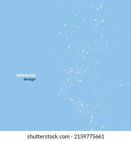 Abstract polygonal with connecting dots and lines. Network science background. Biology polygonal modern mesh