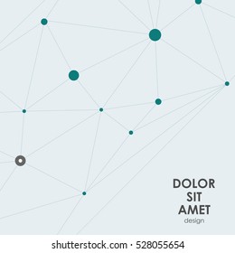 Abstract polygonal with connecting dots and lines. Connection science background.