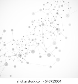 Abstract Polygonal With Connecting Dots And Lines. Connection Science Background.