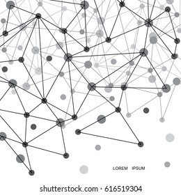 Abstract polygonal with connecting dots and lines. Connection science background. Vector illustration.
