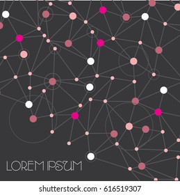 Abstract polygonal with connecting dots and lines. Connection science background. Vector illustration.
