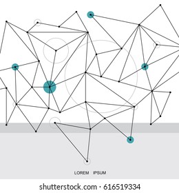 Abstract polygonal with connecting dots and lines. Connection science background. Vector illustration.
