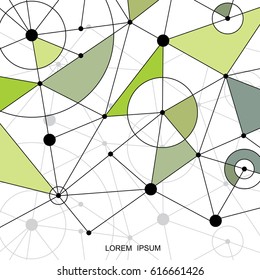 Abstract polygonal with connecting dots and lines. Connection science background. Vector illustration.

