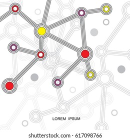 Abstract polygonal with connecting dots and lines. Connection science background. Vector illustration.

