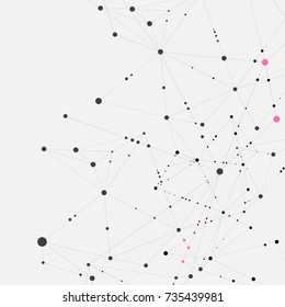Abstract polygonal with connecting low poly shapes. Connection dots and lines science background.