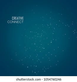 Abstract polygonal connection science and technology vector design.