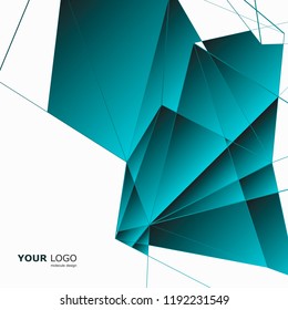 Abstract polygonal connection structure with connecting shapes and lines.