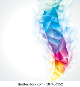 Resumen de fondo de colores de cristal poligonal, vector.