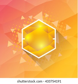 abstract polygonal crystal hexagon tag